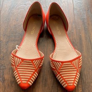 Restricted Orange Design Flats
